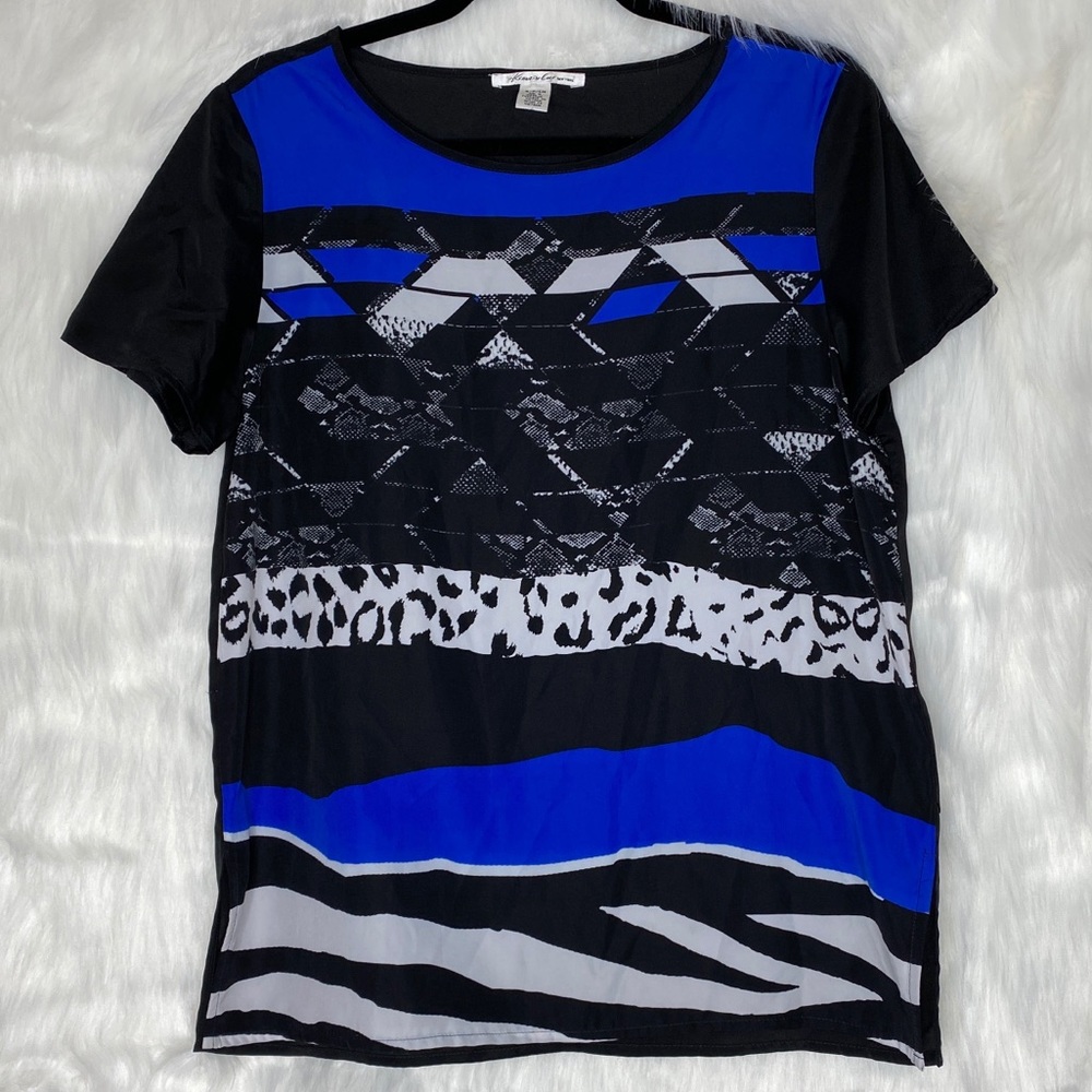 Kenneth Cole Short Sleeve Polyester Shirt Blouse